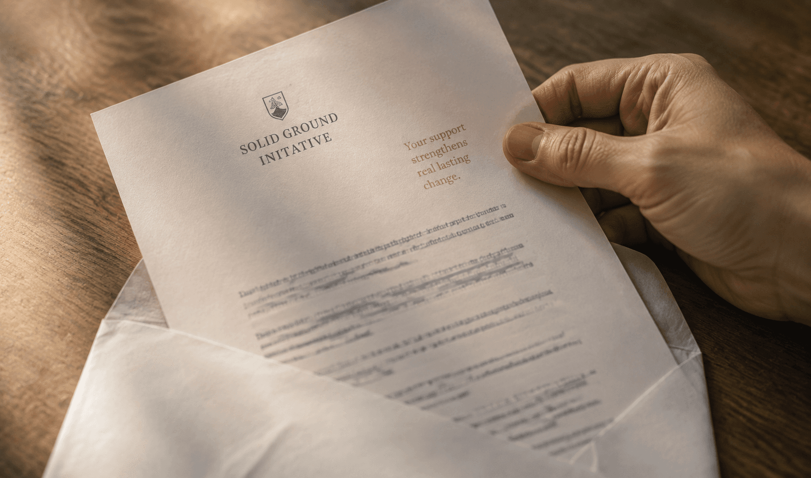 Solid Ground Initiative follow-up letter from the A Future Within Reach campaign concept