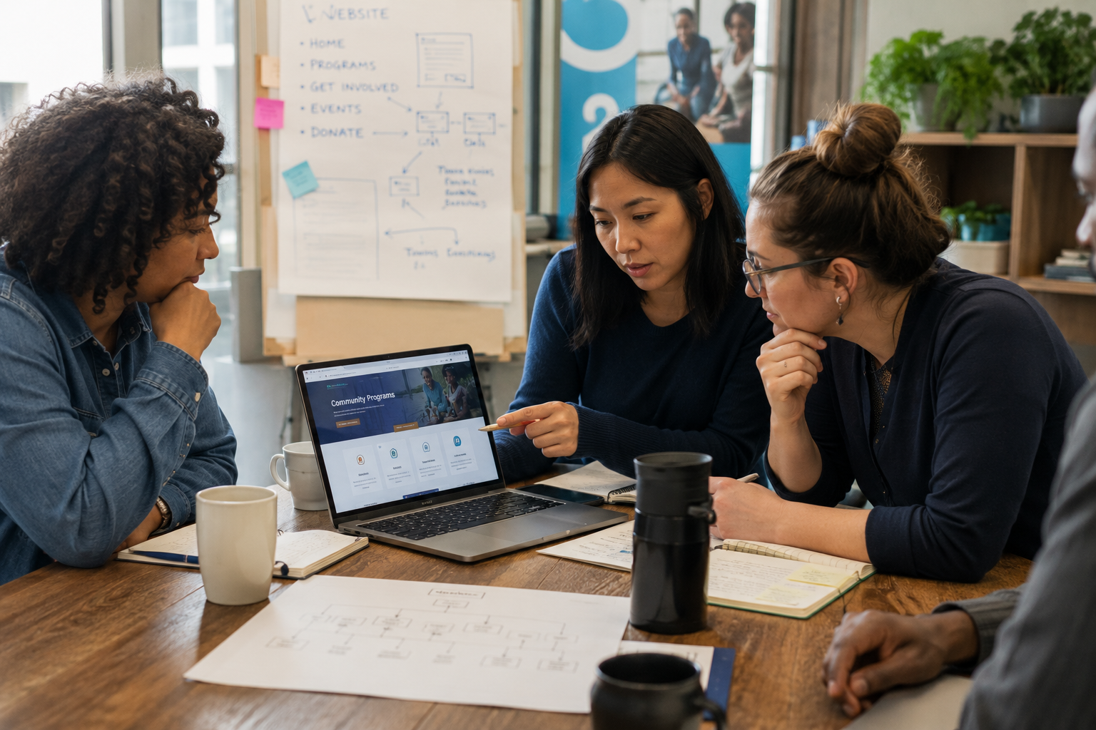 Team reviewing a modern digital experience together