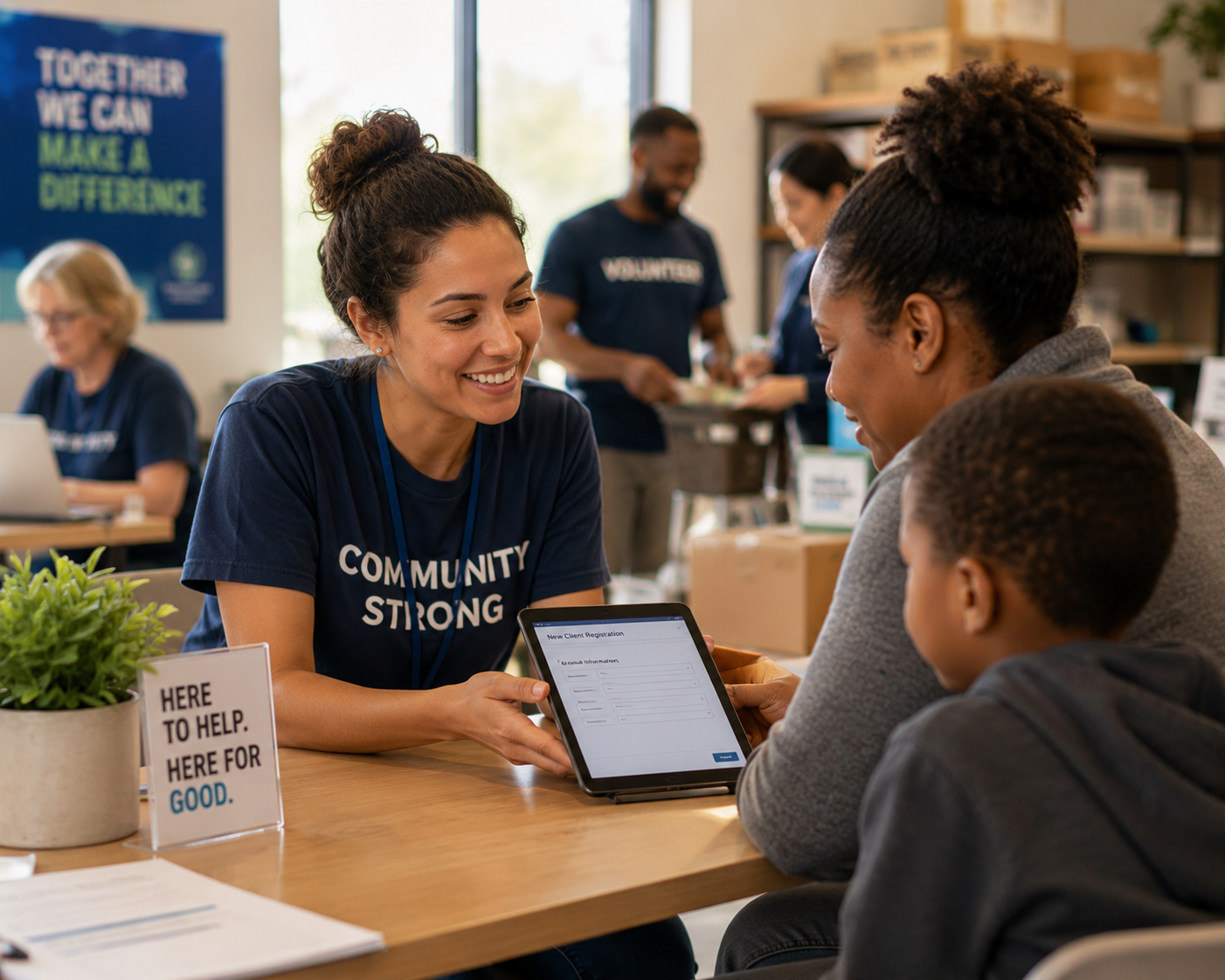 A nonprofit service intake space prepared to welcome and support people